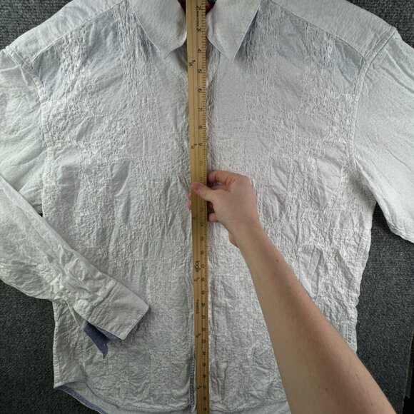 Robert Graham Long Sleeve Button Up Shirt Men Size 2XL White Textured Modal Poly - Picture 3 of 16